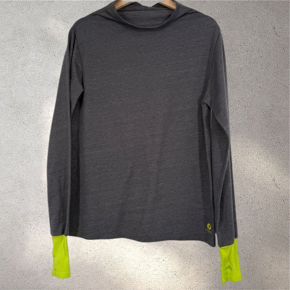 Oiselle Women's Long Sleeve Running Shirt Size XL Gray Workout Thumbhole